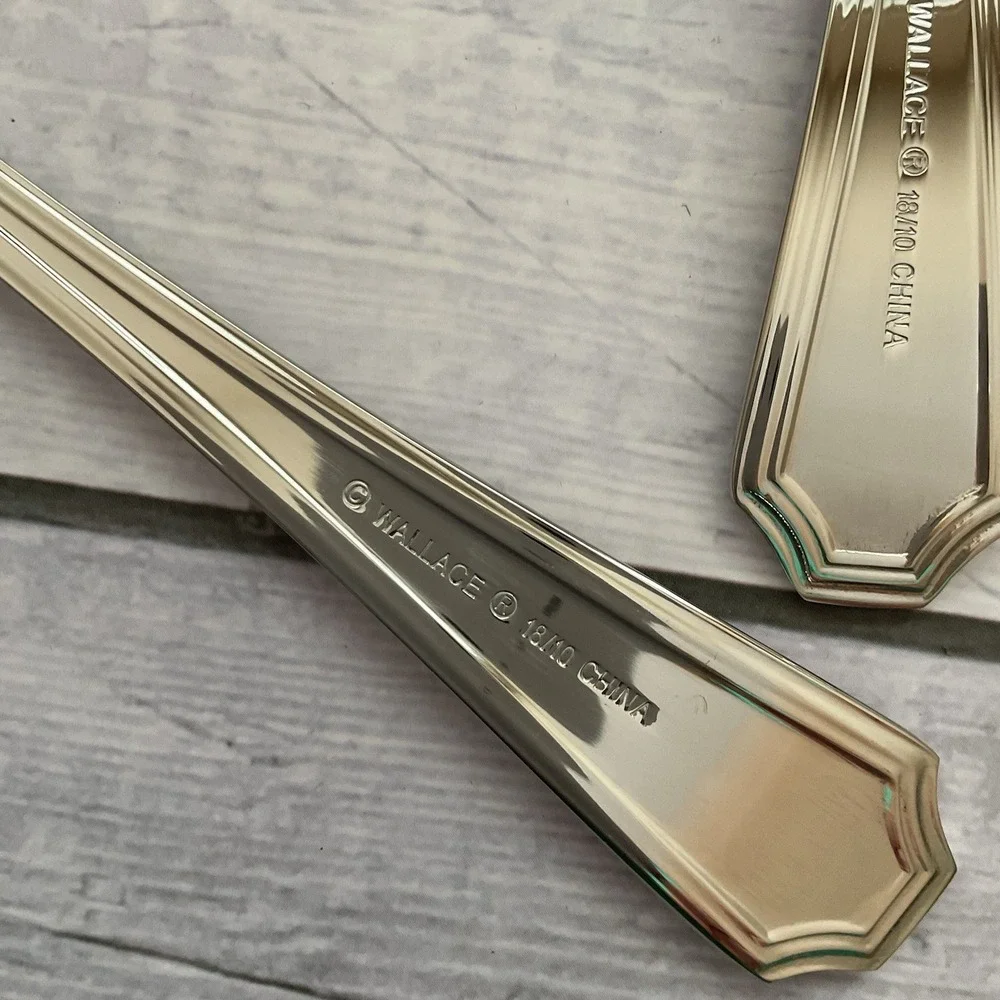 Wallace ARLINGTON Oval Place Spoons Set Of 8 Stainless Steel Flatware #2